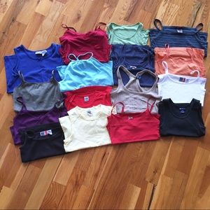 16 Tanks LOT!! Solid colors sizes XS Small Medium